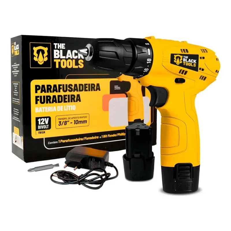 Parafusadeira Furadeira The Black Tools TB12A vs Parafusadeira Furadeira De Impacto The Black Tools Profissional Tb-21px: qual comprar?
