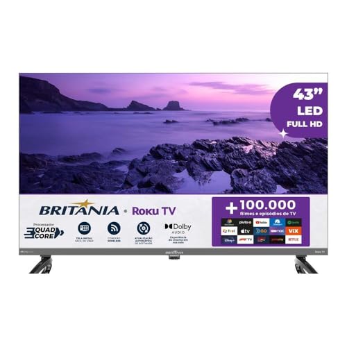 Smart Tv 43" Britânia Roku Tv Hdr10 Dolby Áudio B43cra
