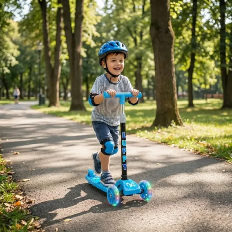 Patinete Infantil 3 Rodas Led Dobrável Luppy