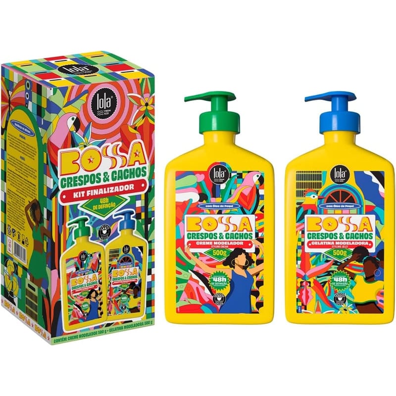Kit Bossa Cabelos Crespos e Cacheados (Modelador Creme 500 g + Gelatina Modeladora 500 g) - Lola From Rio