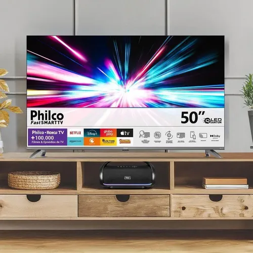 Smart TV 50" 4K Philco QLED UHD Roku